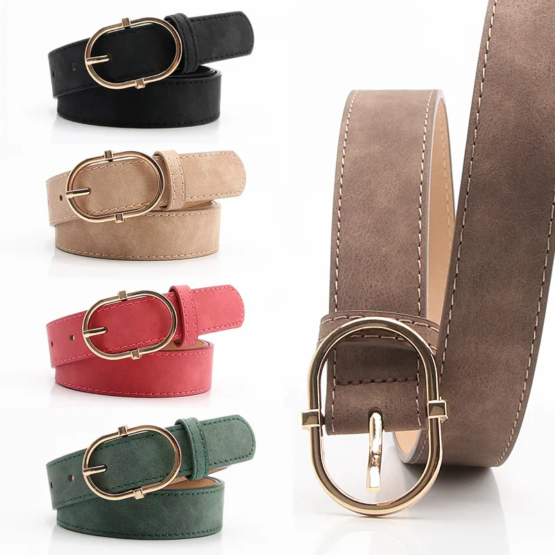 Ceinture femme 106cm boucle aiguille alliage cuir PU souple confortable