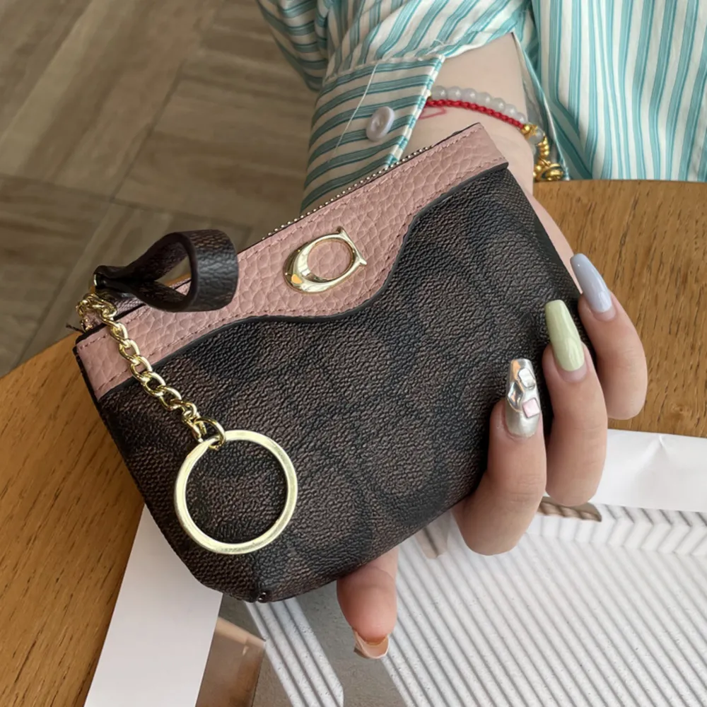 Petit portefeuille femme cuir classique fleur, porte-monnaie mini