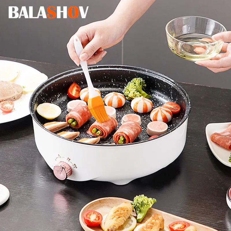 Poêle multifonction électrique 220V antiadhésive barbecue EU