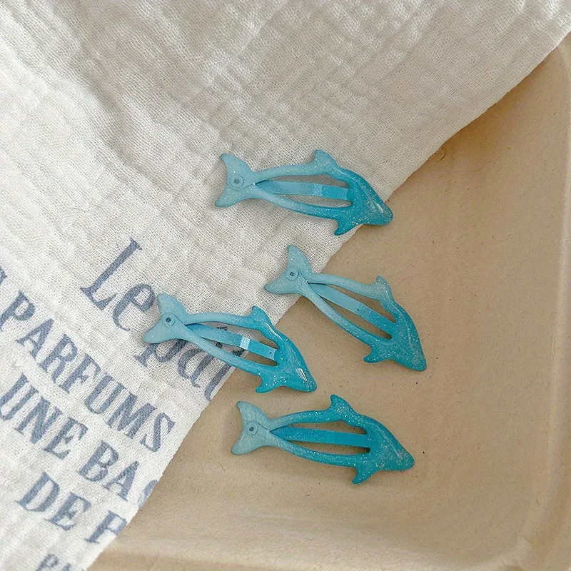 Lot de 4 barrettes dauphin pour cheveux – Femme & fille