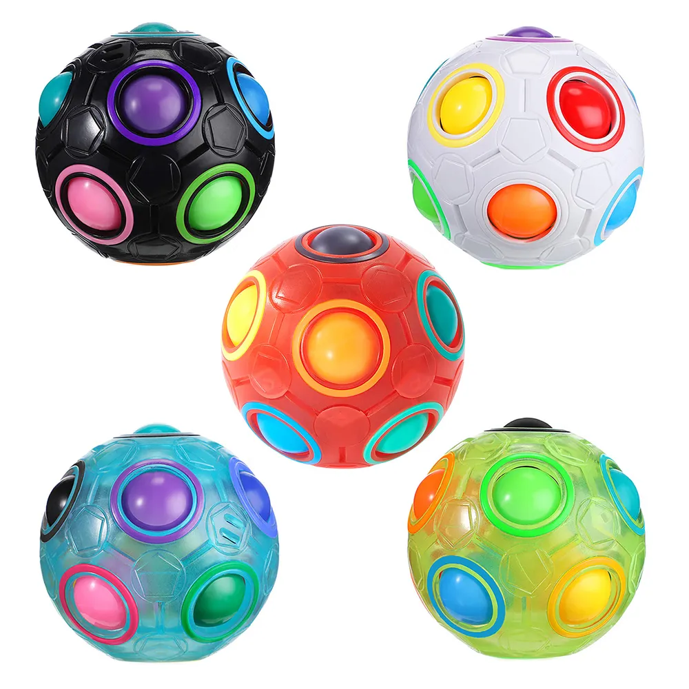 Arc-en-ciel balle Puzzle Cube magique Fidget jouet Football lumineux 3D casse-tête Anti-Stress soulagement jeu éducatif pour enfant adulte