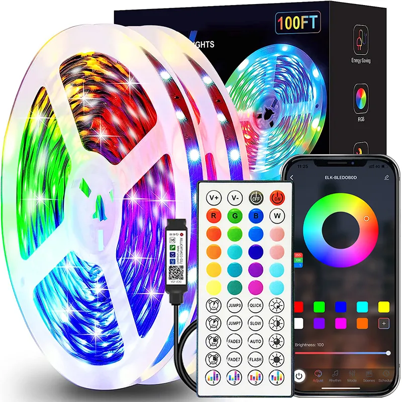 Bande lumineuse Led RGB 1M-40M, avec contrôle par application, ruban F