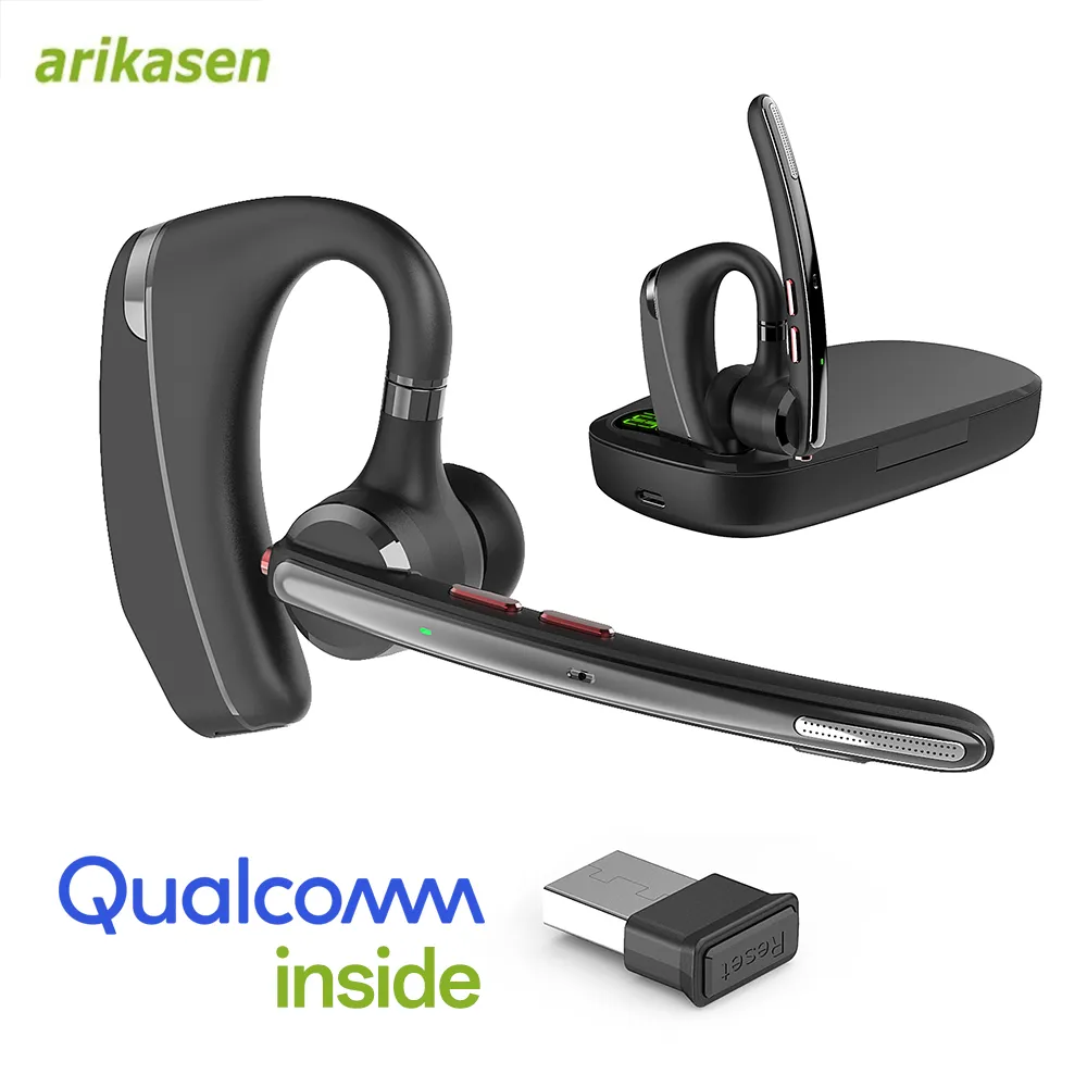 Bluetooth Headset, Wireless Earpiece with Upgrade Noise Canceling Mic,100H Talking Time,Hand-Free Headphones with Mute Button