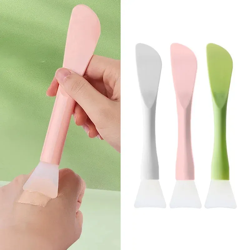 Brosse pour masque Facial en Silicone, tête souple avec grattoir intég