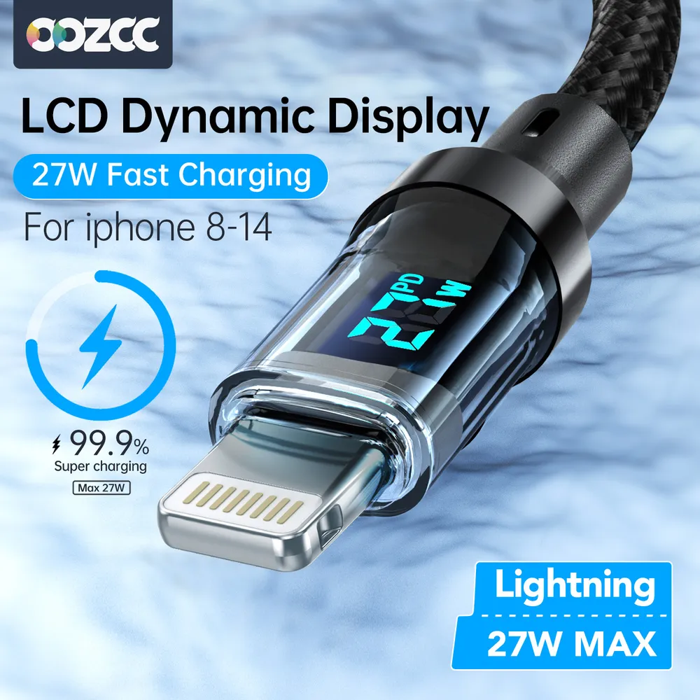 Câble de Charge rapide PD 27W pour écran LCD, coque transparente, tran