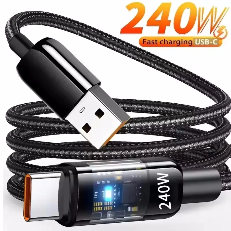 Câble USB Type C en Nylon 240W, câble de charge ultra rapide pour Sams