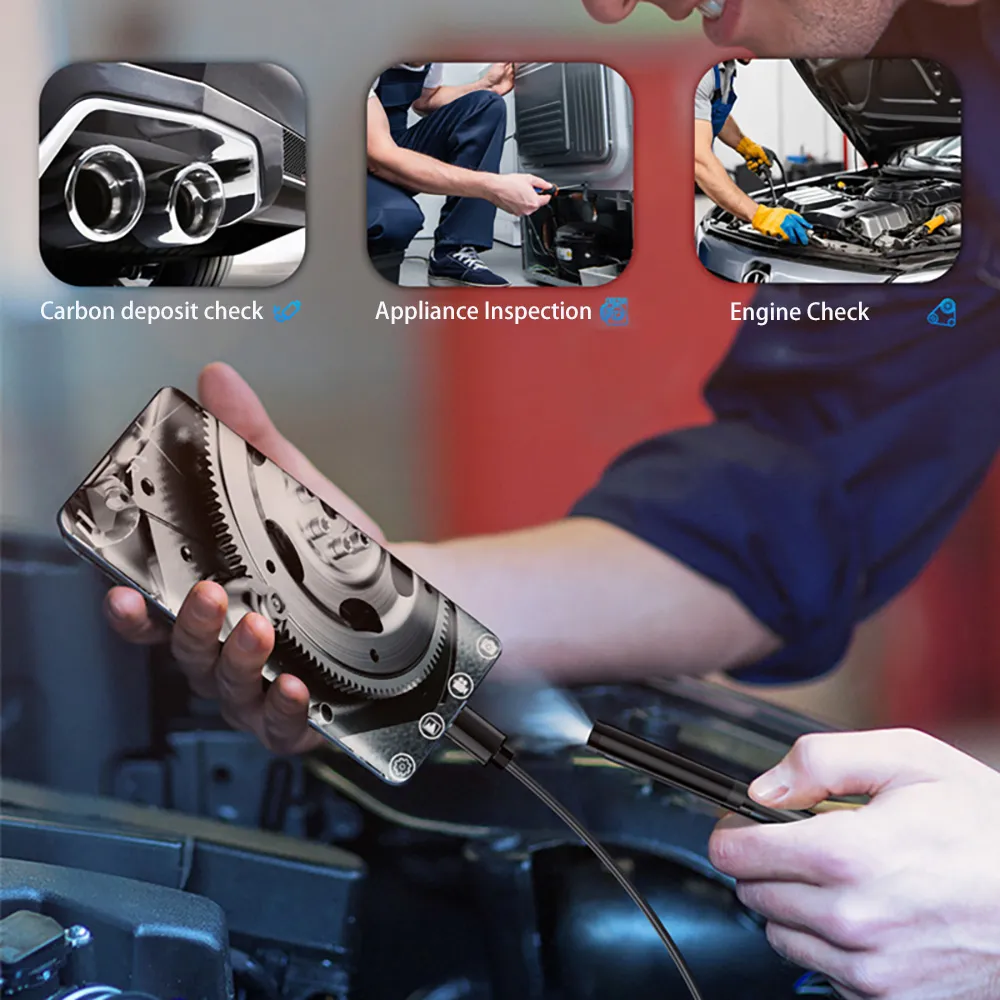 Caméra endoscopique TYPE-C 7.0MM, étanche IP67, nouveau 6 lumières LED, USB, Android, Inspection Flexible, réparation automobile, Endoscope pour téléphone et PC