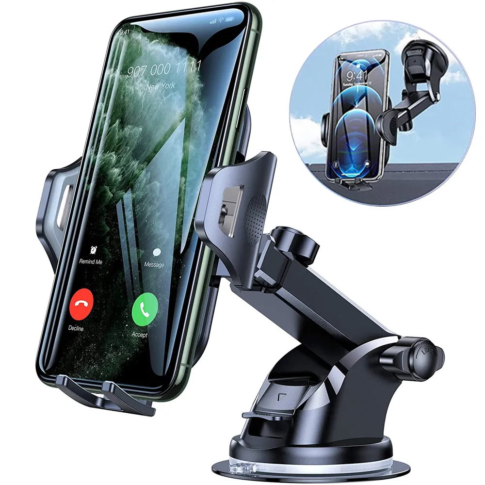 Support auto téléphone ventouse bras long pour iPhone Huawei Xiaomi Samsung