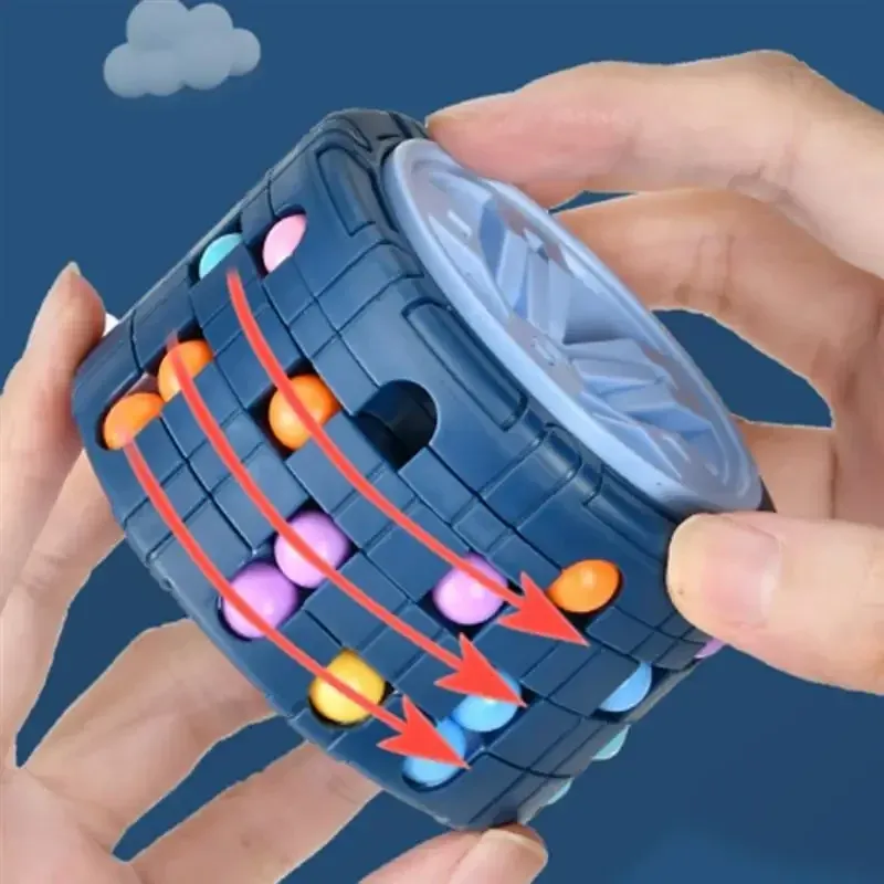 Cube cylindrique 3D, jouet haricot magique, gyroscope rotatif, jeux de Puzzle coulissant, soulage le Stress, jouets éducatifs Montessori pour enfants, cadeau
