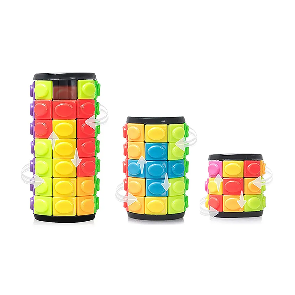 Cube de Puzzle coulissant rotatif, cylindre Tangram, jouet intelligent, IQ adapté, Anti-Stress cognitif, jeux éducatifs à monter soi-même