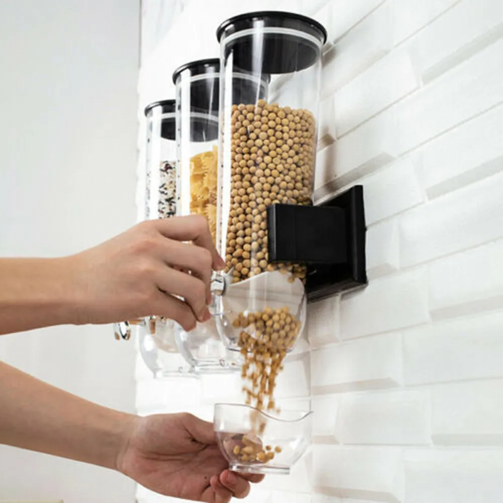 Distributeur Mural d'Aliments Secs et Céréales, Récipient de Stockage 