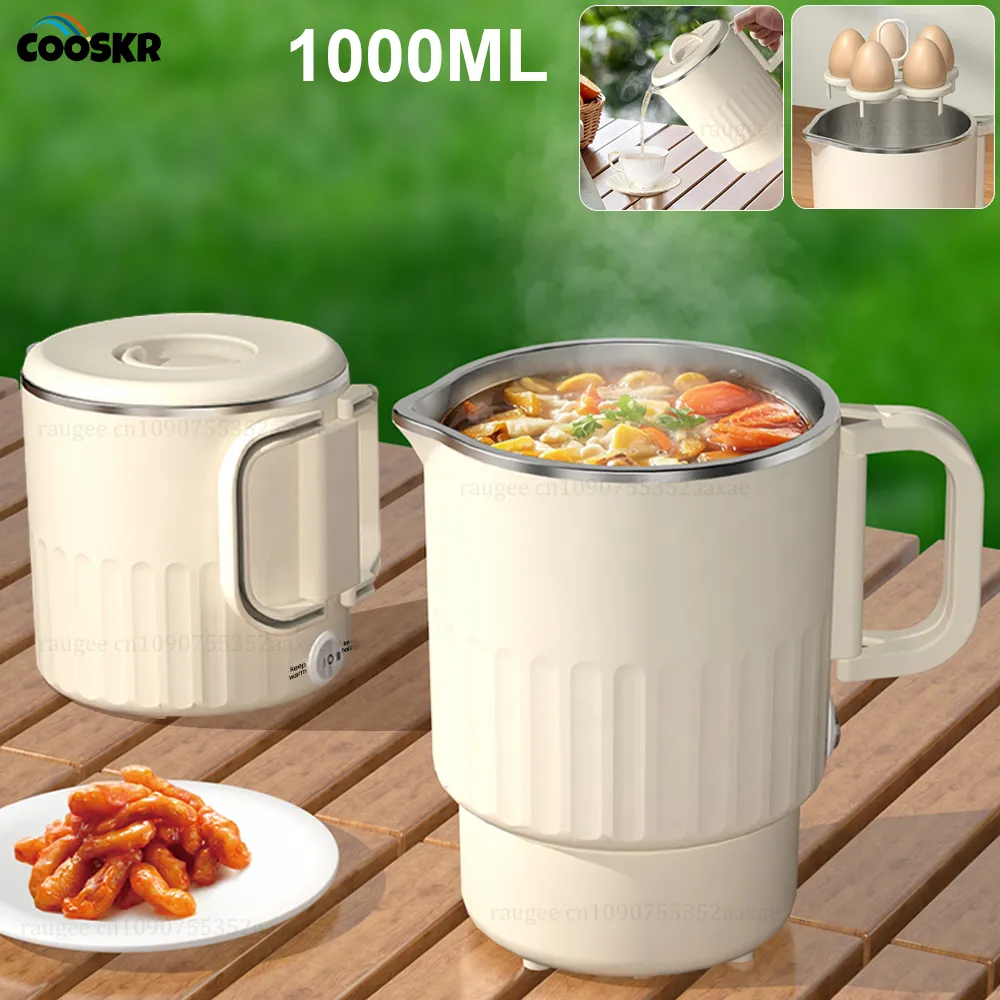 Bouilloire électrique portable mini 1000ml acier inoxydable