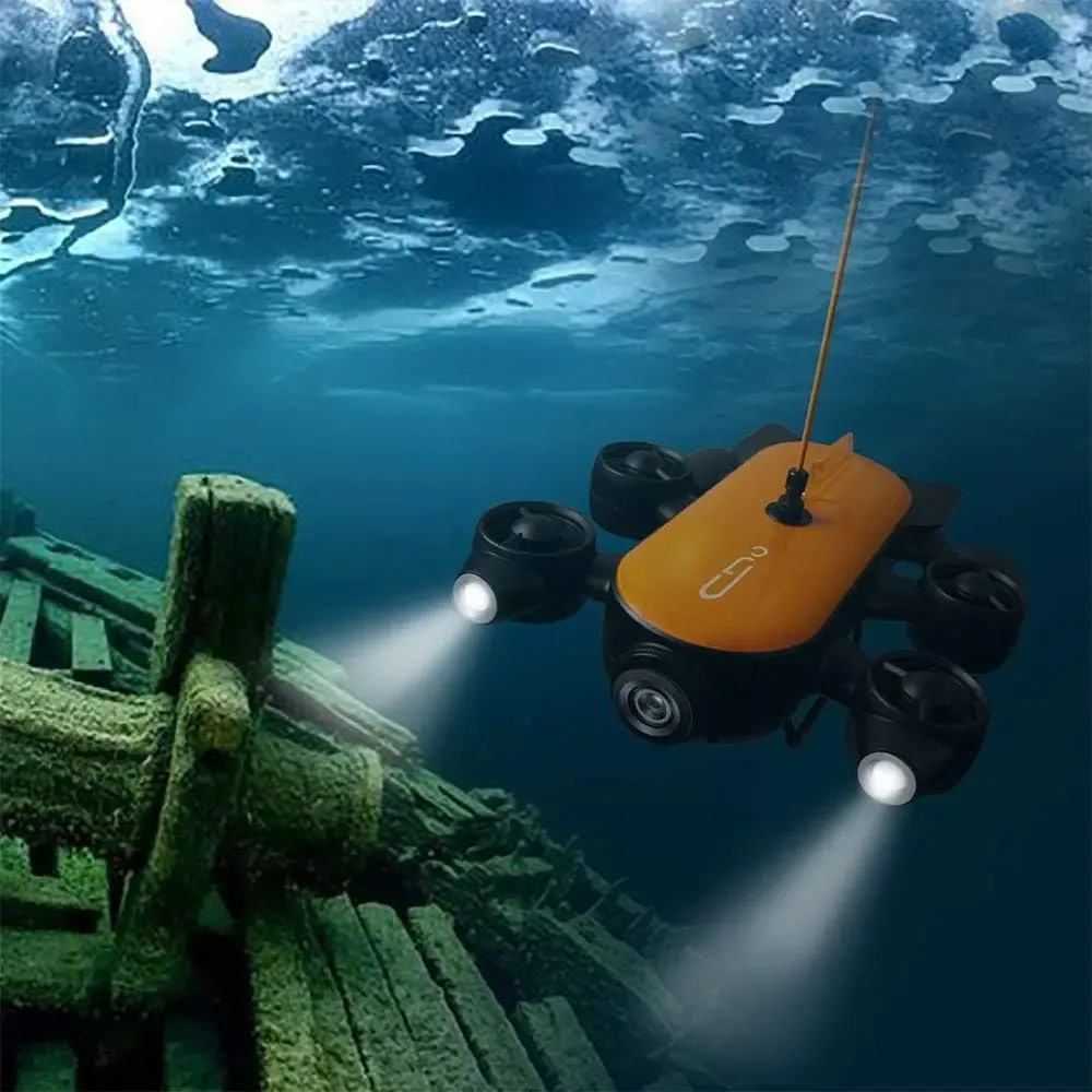 GENEINNO 150M Tether Titan Drone sous-marin professionnel ROV AUV Robot avec caméra 4K UHD pour la détection, l'enregistrement, le travail de récupération