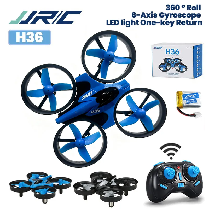 JJRC H36 RC Drone 2.4G 4ch 6 axes Mode sans tête hélicoptère professionnel 360 °   Jouets de drone quadrirotor d'avion télécommandé à retournement
