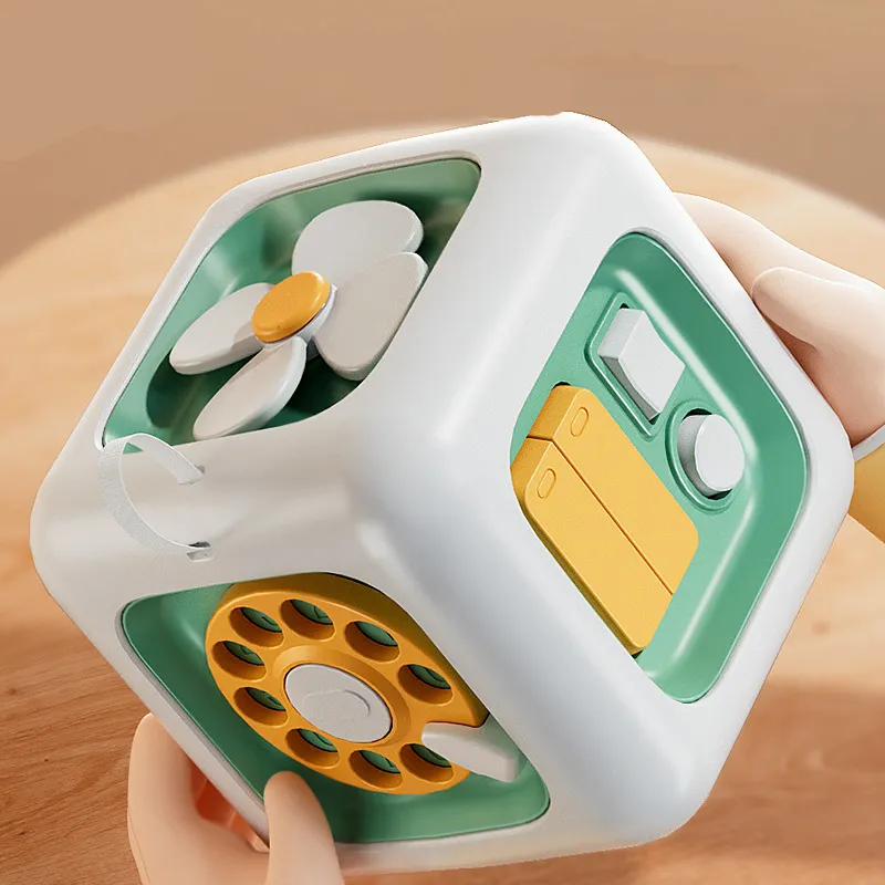 Jouets éducatifs Montessori 6 en 1, planche sensorielle occupée, compétences de pratique pour bébé, Cube de tiroir, jouets éducatifs Fidget pour fille et garçon