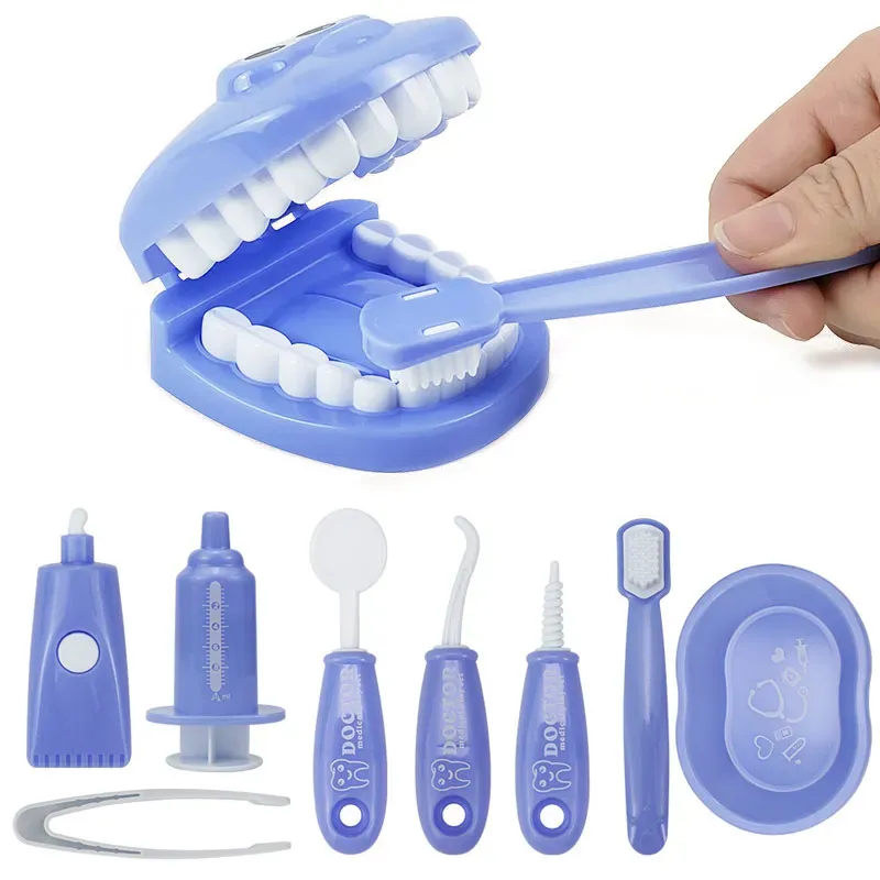 Jouets éducatifs Montessori pour enfants, 1/9 pièces, apprentissage précoce des médecins, jeu de rôle, Intelligence, brossage des dents, outils pédagogiques