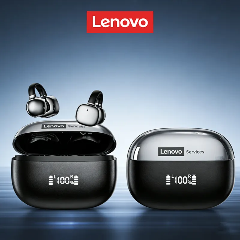 Lenovo Open Ear Wireless Earbuds Bluetooth 6.0 Comfort Clip On Gaming Sports Earphones LED Digital Power Display RS119 Pro