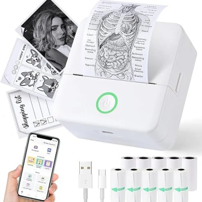 Mini imprimante d'étiquettes sans fil Bluetooth 57 mm, autocollant the