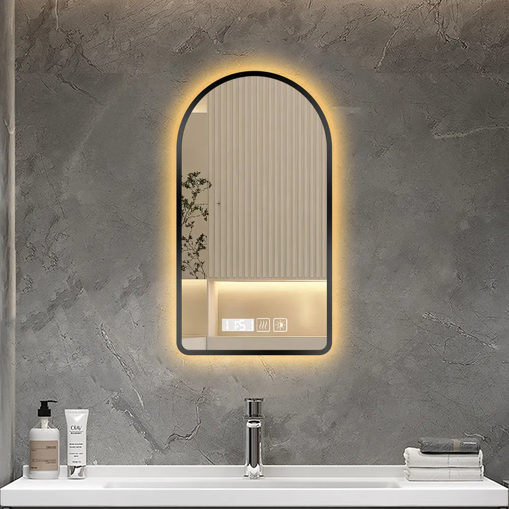 Miroir de salle de bain LED avec fonction anti-buée, éclairage à 3 cou