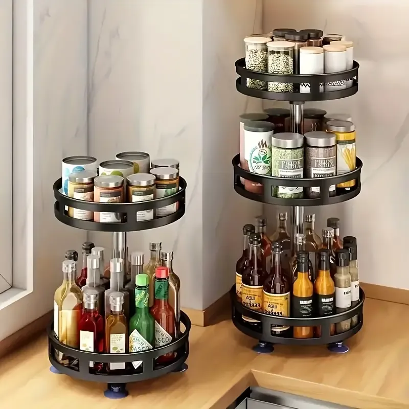 Multi-usages 360 ° Boîte de rangement rotative, gain de place, comptoi