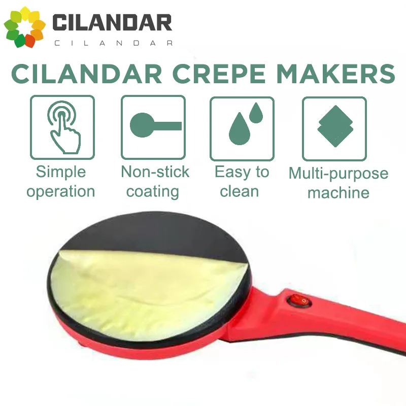 Machine à crêpes et pizza électrique antiadhésive 220V
