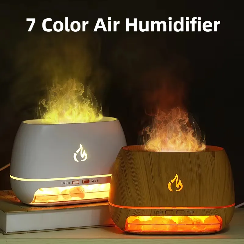Nouveau Himalaya cristal sel pierre arôme humidificateurs d'air 3D fla