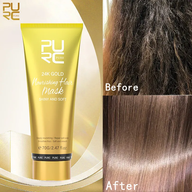 PURC Masque capillaire or 24K réparation kératine lissage