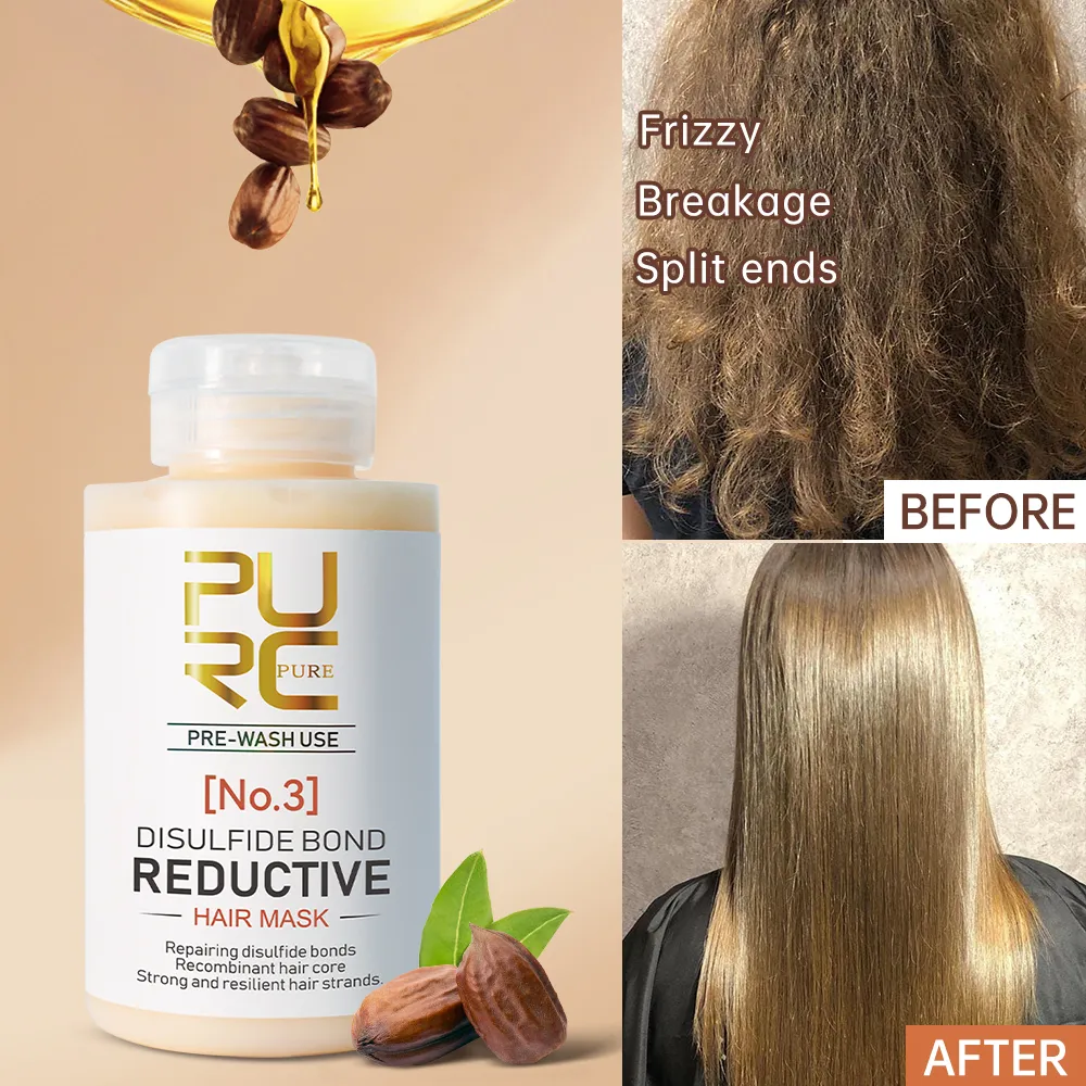 PURC Masque Kératine Traitement Liaisons Disulfure Lissage Réparation Cheveux