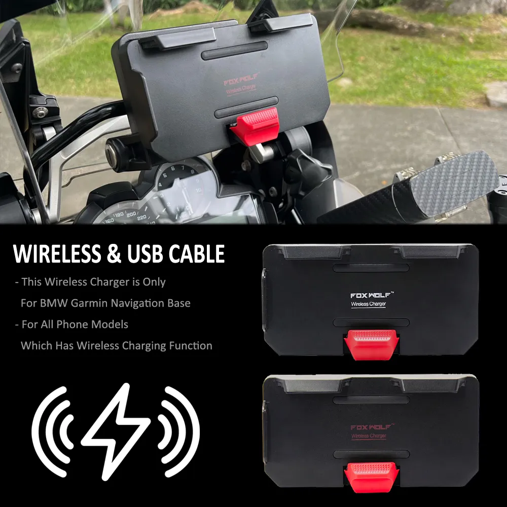 Support de téléphone GPS pour moto, chargement sans fil, support de Na