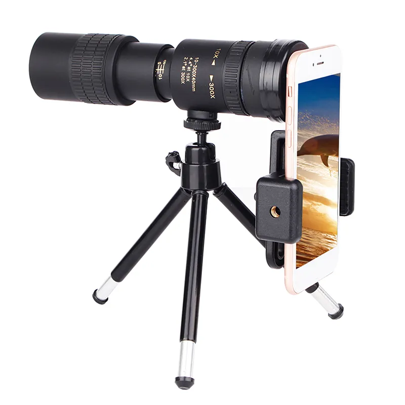 Télescope professionnel longue portée, jumelles photo pour téléphone portable, extérieur, n'aime, Len Spin, monoculaires, 300x40
