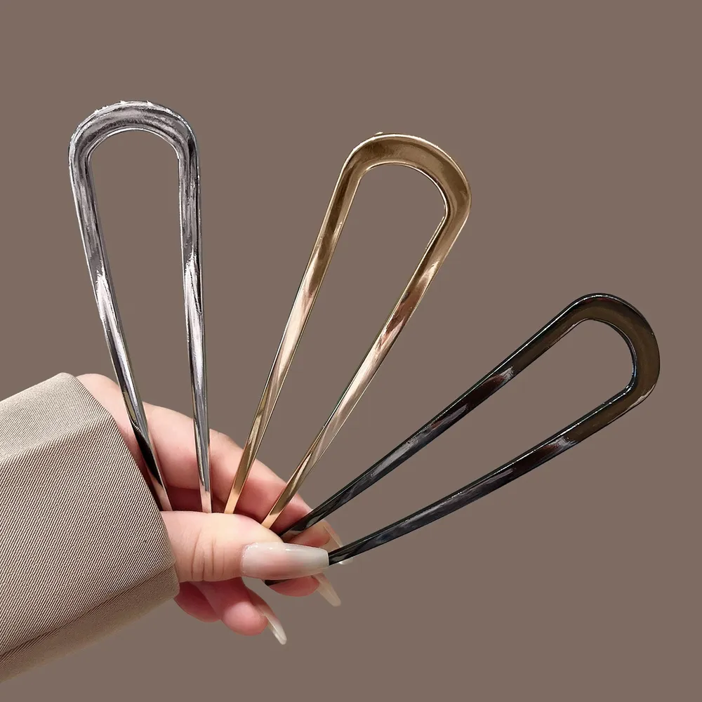 Épingle à cheveux en U design géométrique – Métal
